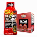 Vitamin Energy Burner+ Extra Strength Energy Shot Pomegranate Açaí 24 Pack, 260mg Natural Caffeine, 25mg Ketones, Green Tea, EGCG, Metabolism, Endurance, Zero Sugar, Gluten-Free, Vegan, 1.93 fl oz