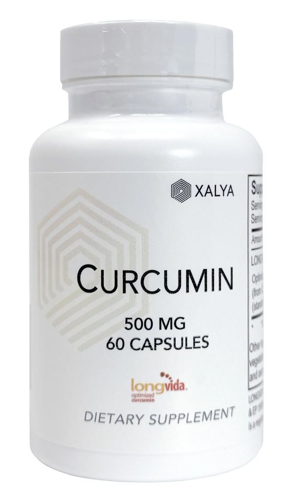 Longvida Curcumin 500 mg 60 Capsules - High Absorption 285x More Bioavailable Curcumin Supplement Non-GMO, Vegan & Gluten Free 60 Servings