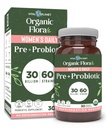 Vital Planet - Organic Flora Probiotics for Women, Women's Daily Shelf Stable Probiotic 30 Billion CFU, 60 Diverse Strains, Prebiotic Organic Mushroom Blend, Immune and Digestive Health 30 Capsules