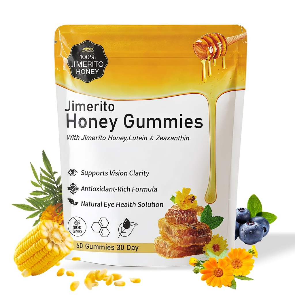 Jimerito Honey Lutein Gummies,Lutein & Zeaxanthin Supplements，20mg Gummies-30-day Supply (1pc)