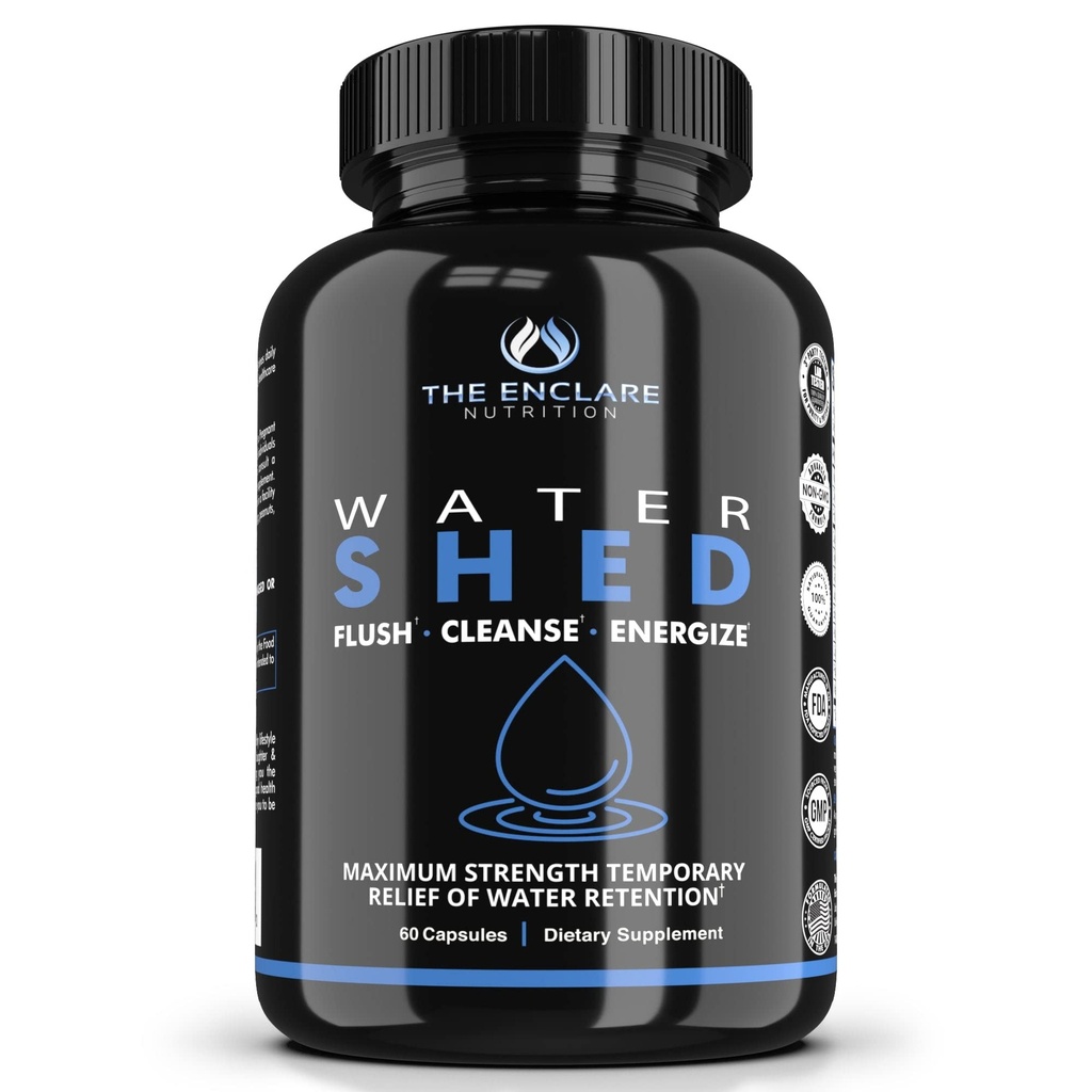 Water Pills Diuretic Water Retention - Liver Detox, Kidney Cleanse, Weight, Swelling Legs & Feet, Edema, Bloating Relief, Fluid Balance - Dandelion Vitamin B6 Green Tea Watershed Max Strength 60ct (1)