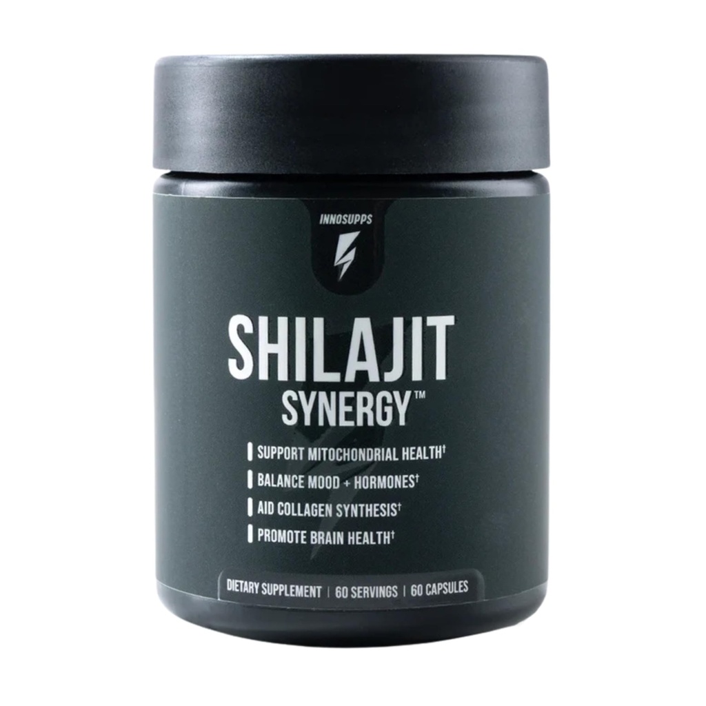 Inno Shilajit Synergy - Shilajit Capsules Supplement For Men with Ashwagandha, Ginseng, Rhodiola, & Fulvic Acid - Supports Energy, Muscle Growth, Performance & Recovery for Men's Health (60 Capsules)