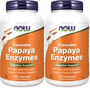 NOW Foods Supplements,Papaya Enzyme with Mint and Chlorophyll,Digestive Support*,360 Chewable Lozenges,(Pack of 2)
