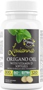 Louianna - Organic Wild Oregano Ulei cu vitamina D, Capsule lichid Softgel cu 80 La sută Carvacrol, Sprijină Oasele, Immune şi Gut Health, Suplimente Herbal, 120 Softgels