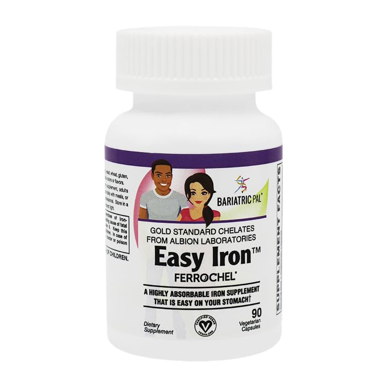 Easy Iron 25mg Capsules by BariatricPal - Highly Absorbable & Easy On Your Stomach! (90ct)