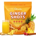 Juicing Ginger Shots, Pineapple Ginger Turmeric Drink with Vitamin C, Zinc & lron, Superfood Juice Powder for Immunity & Digestion Support, 30 Servings (Pineapple and Ginger)