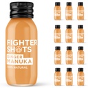 Fighter Shots Ginger Manuka Honey (12x60ml) | Award Winning Fresh & Fiery Ginger Shots | Cold Pressed Ginger Root for Immune Support | Boosts Energy | 100% Natural | No Nasties | A Perfect Pick Me Up
