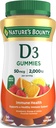 Nature's Bounty Vitamin D3 Gummis, Vitamin Supplement, Unterstützt Immungesundheit, 50mcg, 2000IU, gemischte Frucht Geschmack, 90 Gummis