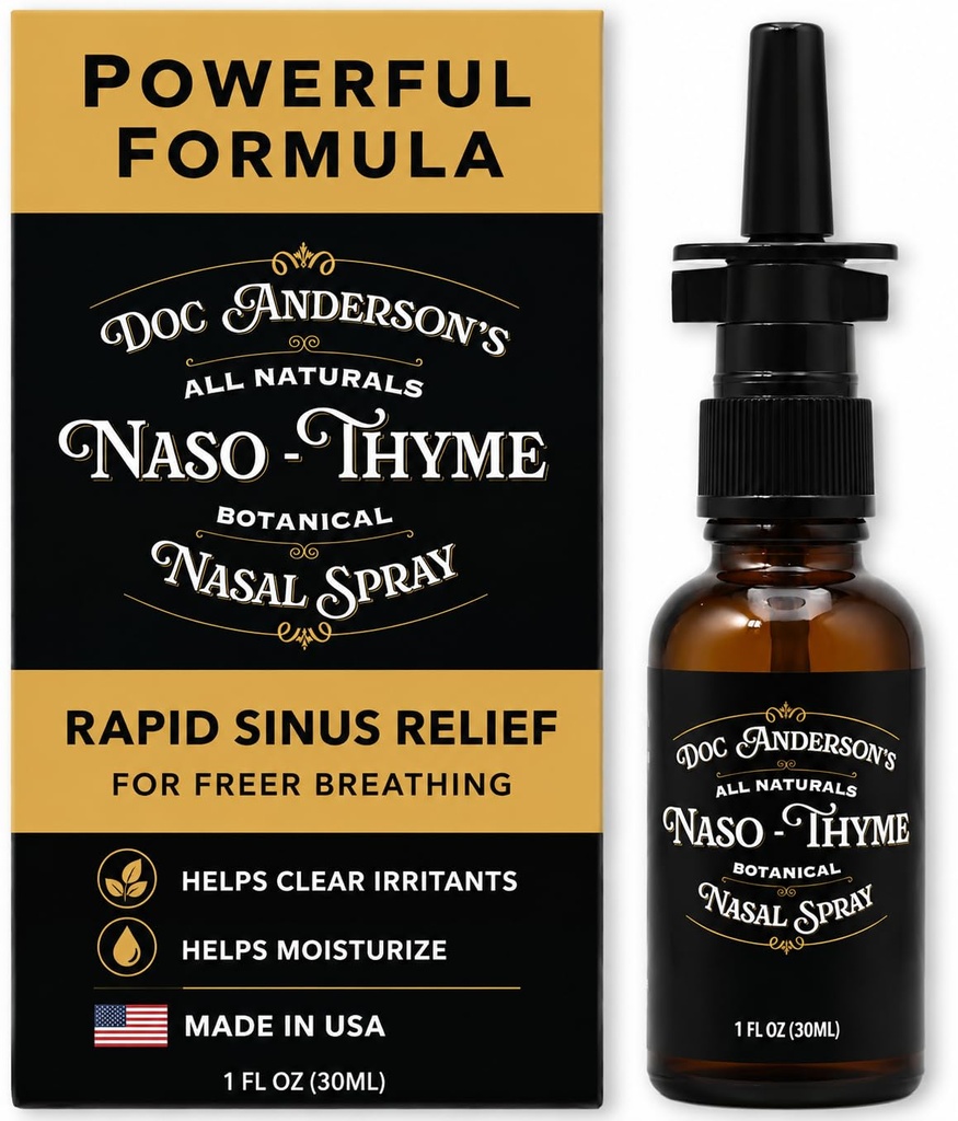 Doc Anderson's Botanical Nasal Spray – Natural Sinus Relief with Aloe & Thyme for Clearer Breathing, Helps Clear Irritants, and Helps Moisturize, Made in USA (1 Pack)
