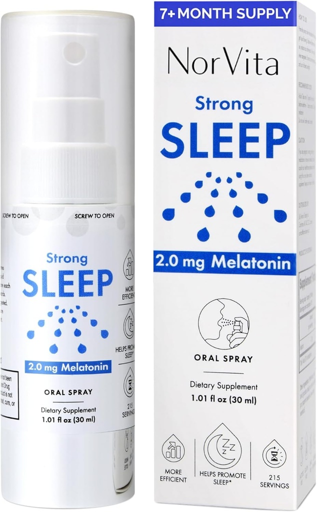 Melatonin Sleep Spray 2 mg (215 Servicios) - Liquid Melatonin Spray para o sono, Fast-Acting Sublingual Fórmula, soporta un soño saudable - Vegan, GMO-Free, Melatonin Spray para adultos
