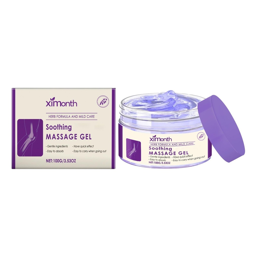 Soothing Relief Massage Gel, Joint Gel Purple Gel Soothes for Knees, Lumbar, Neck, Hands,Feet and Joint Activities Throughout.(100g)