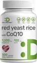 Deal Addition Red Yeast Rice 1,200mg per Tarnavimo su CoQ10, 300 kapsulės - Antioksidantas parama - Pure Monascus Purpureus miltelių šaltinis - Citrinin Free, Ne GMO
