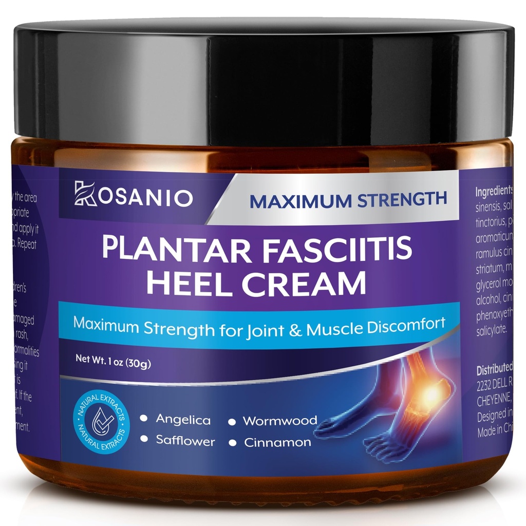 Plantar Fasciitis Relief Cream - Heel Discomfort Relief for Plantar Fasciitis, Foot, Knee, Hands, Legs - Natural Herbal Concentrate Formula - 30g / 1 oz