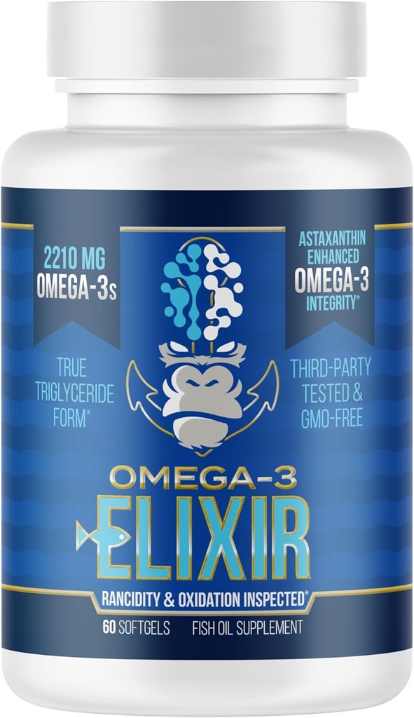 Goklad Min Omega-3Frixe 2210mg Petroli Reesteryride Triglyceride Form HEPA, DHA + 2 Fatty ActxantInfusió per a la Bodlster Integritity  metre 3er i Ranciity tested 60  Yevygelis