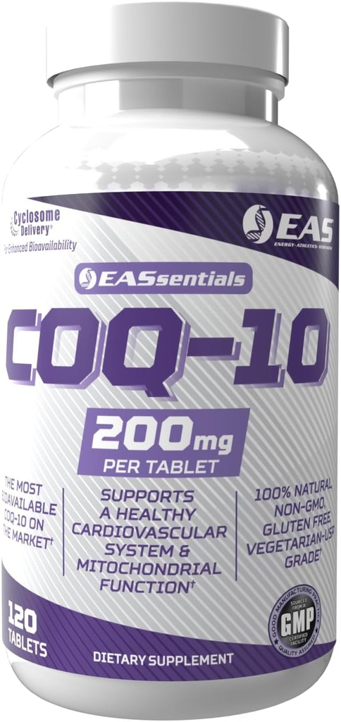 Experimental and Applied Sciences COQ-10 200mg s Antioxidant Supporting Heart Health ' Energy Production , Gluten Free, Non GMO , better Absorption with Cyclosome Delivery | 120 Tablets