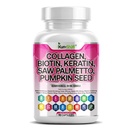 Collagen Complex with Biotin 10000mcg, Keratin, Saw Palmetto & Hyaluronic Acid – Hair, Skin & Nails Vitamins for Women & Men with Pumpkin Seed, Vitamin A,B12,E,C,ED3,B2 & Zinc – 90 Ct