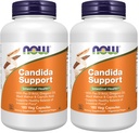 NOW Foods Supplements,Candida Support with PAU D'Arco,Oregano Oil,Black Walnut & Caprylic Acid,180 Veg Capsules,(Pack of 2)