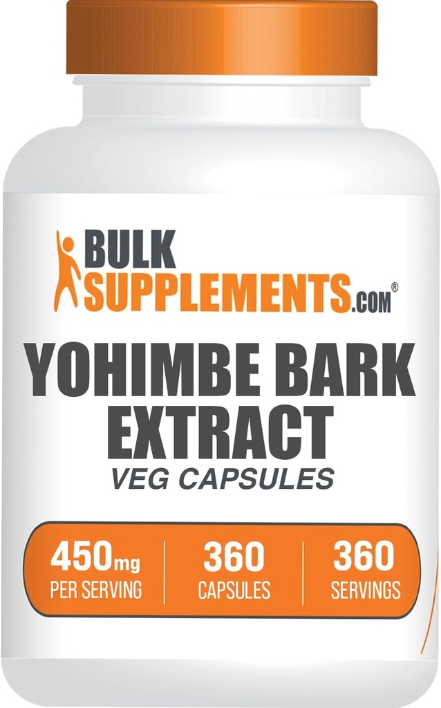 БулькSupplements.com Yohimbe екстракт капсули - Yohimbe Bark екстракт, добавки Yohimbe, трав'яні добавки - клейковина безкоштовно, 1 Veg Capsule для сервірування, 360 капсули (Pack of 1)