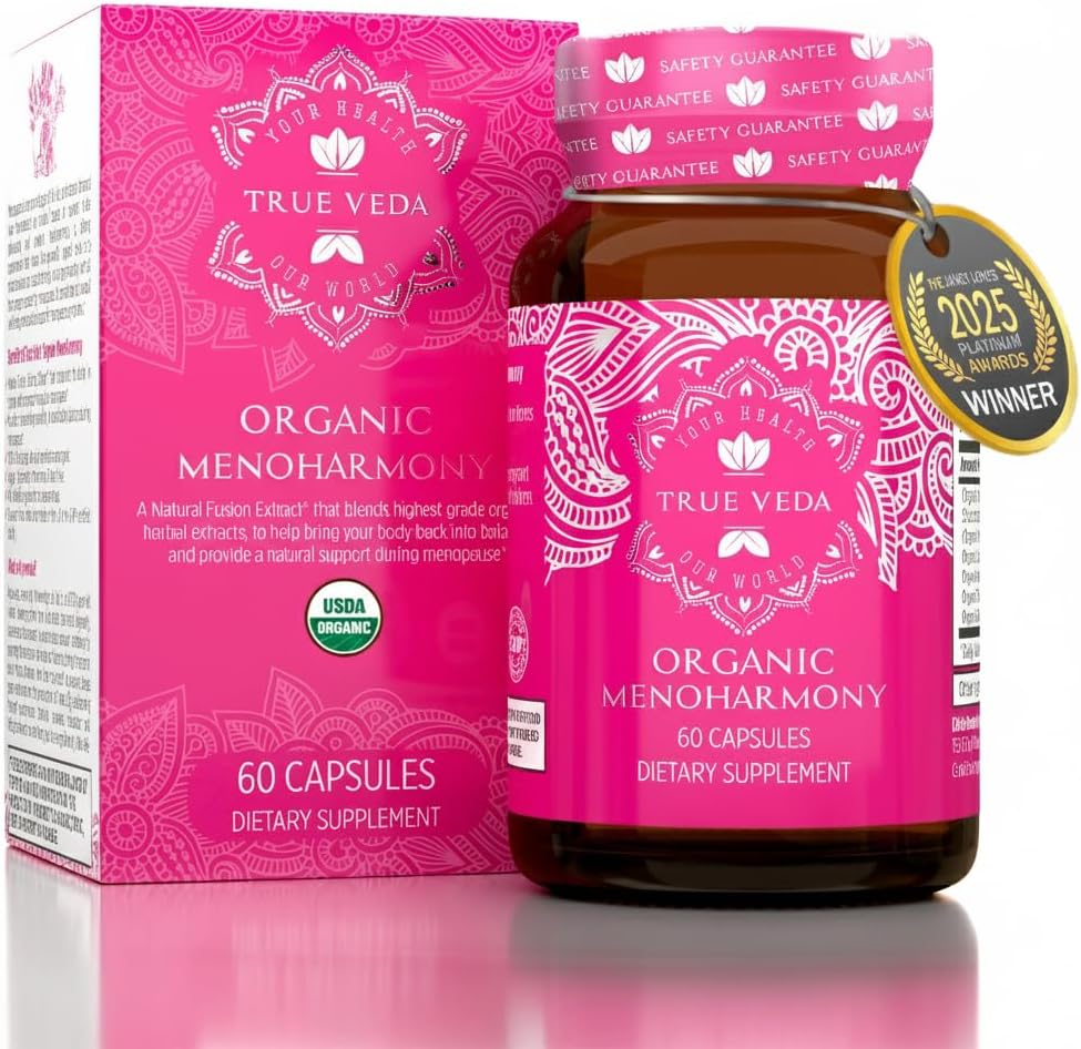 Klimakteriet Tillägg för kvinnor - USDA Organic | Menopause Support | Kvinnlig hormonbalans Tillägg | Stöd också med Premenopaus och Perimenopause | 60 Vegan kapslar
