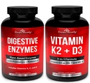 Divine Bounty Digestive Enzymes with Probiotics & Vitamin K2 and D3 Bundle