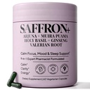 Saffron Supplement - 9-in-1 Formula with 100mg Saffron Extract, Holy Basil, Ashwagandha & Magnesium Glycinate - Supports Positive Mood, Emotional Balance, Calm Focus & Daily Energy - 60 Capsules