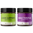HERBAMAMA Liver Support and Milk Thistle Kit - Bundle of Liver Support Complex & 1500mg Milk Thistle Gummies - Vegan, Non GMO, Gelatin-Free - 2 Pack