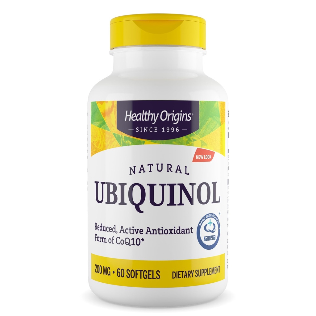 Healthy Origins Ubiquinol (Active Form of CoQ10), 200 mg - Ubiquinol Supplements for Heart Health & Antioxidant Support - Gluten-Free & Non-GMO Supplement - 60 Softgels