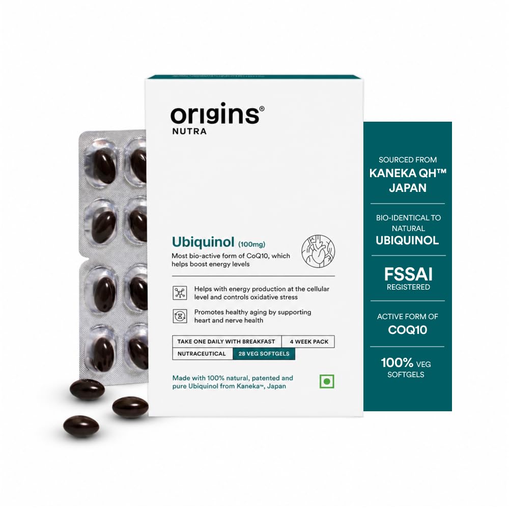 Kaneka™ Ubiquinol 100mg | Boosts Energy, Supports Heart & Cellular Health | Active CoQ10 for Healthy Aging |GMP Certified | 28 Softgels (Pack of 1)