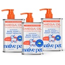 Native Pet Omega 3 Fish Oil for Dogs & Cats – Wild Alaskan Salmon Oil for Dogs Skin and Coat, Supports Joints, Heart & Shedding – Fast-Absorbing Omega 3 6 9 Liquid Supplement – 32oz (Pack of 3)