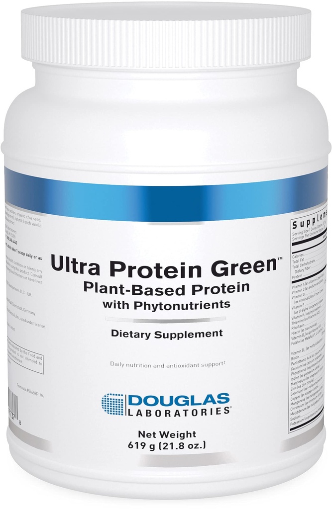 Douglas Laboratories Ultra Protein Green | Vanilla Plant-Based Protein Powder | 21.8 Ounces