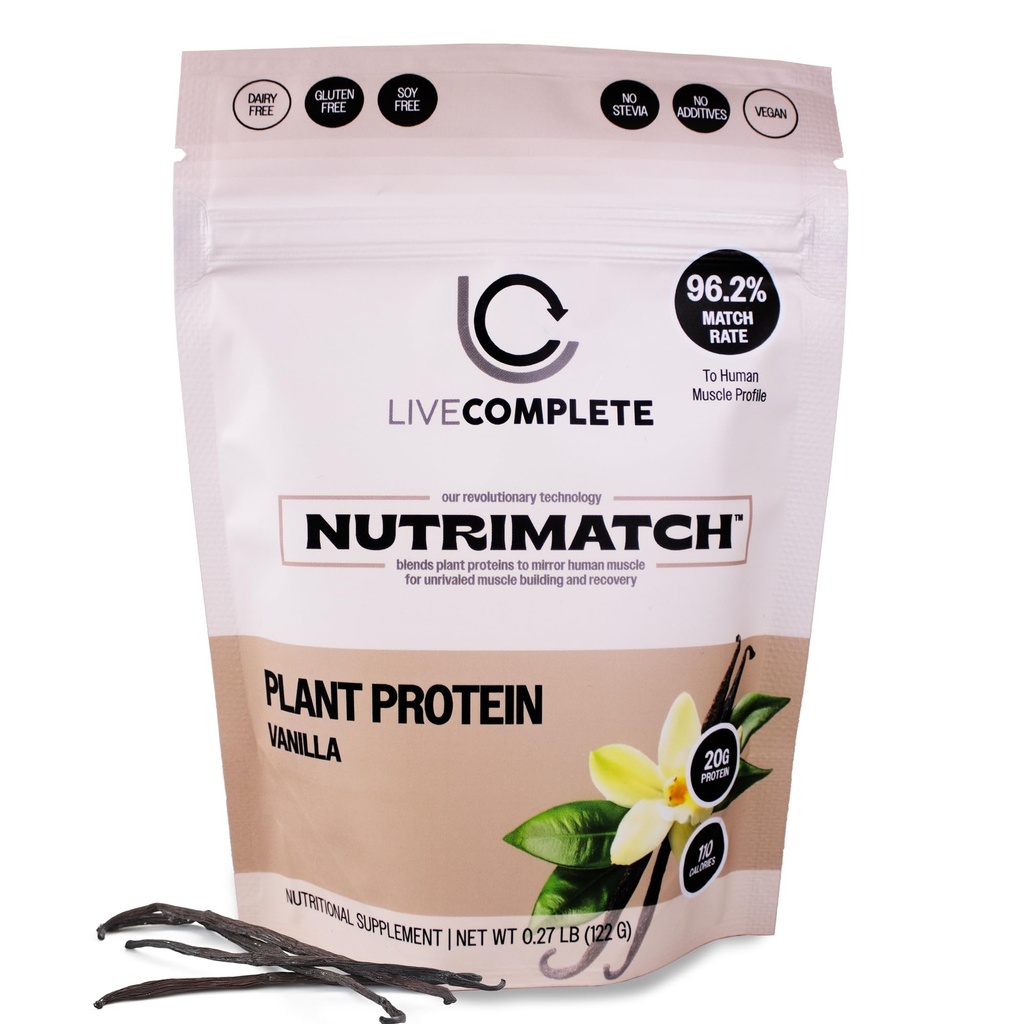 NutriMatch™ Plant Protein Powder – Vanilla | 4 Servings - 20g | Vegan, 100% Plant-Based, Complete Protein with 96% Match Rate™