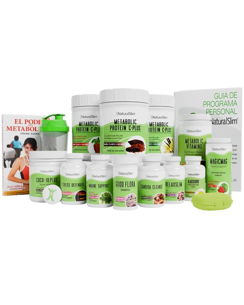 Naturalslim Personal Program Complete Wellness Kit Supplement with Free Frank Suarez Metabolismo Books (Spanish Edition) & Weekly Consultation - Ultimate Guide to Healthy Metabolism