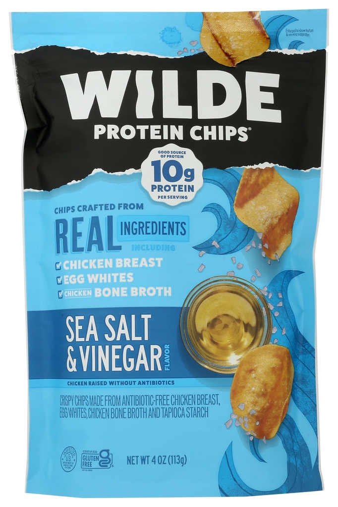 Wilde Snacks Chips Protein Seasalt Vingar 4 OZ