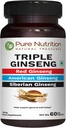Pure Nutrition Triple Ginseng - unikalna i skuteczna kombinacja Red Ginseng, American Ginseng i Siberian Ginseng. 790mg na kapsułkę