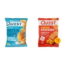 Quest Protein Chips, Cheddar & Sour Cream (Pack of 12) and Quest Cheese Crackers, Cheddar Blast (12 Count)