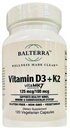 Vitamin D3 + K2 by Balterra – Bone, Immune & Heart Support Supplement