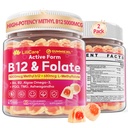 Methyl B12 5000mcg & L-Methylfolate Gummies + P5P for Women Men - Active 5-MTHF & Methylted B Complex Adult Supplement + B2 B6, Omega 3, Choline,TMG for Cellular Energy, Cognition, MTHFR Gene, 120Cts