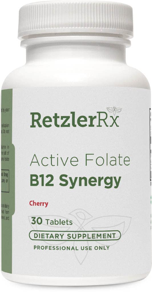 HormoneSynergy RetzlerRx® Active Folate B12 Synergy Lozenge - Advanced Methylated B12 & L-5-MTHF Formula - 1700 mcg 5-MTHF as Quatrefolic® + 2500 mcg B12 MecobalActive™ - Physician Formulated