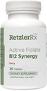 HormoneSynergy RetzlerRx® Active Folate B12 Synergy Lozenge - Advanced Methylated B12 & L-5-MTHF Formula - 1700 mcg 5-MTHF as Quatrefolic® + 2500 mcg B12 MecobalActive™ - Physician Formulated