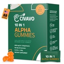 10-in-1 Alpha Shilajit Gummies for Men & Women 4000mg, No Added Sugar,Ashwagandha, Gokshura, Non-GMO, 100% Natural (60 Gummy)