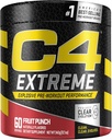 C4 Extreme Pre Workout Powder Fruit Punch | Preworkout Energy Supplement for Men & Women | 200mg Caffeine + Beta Alanine + Creatine | 60 Servings