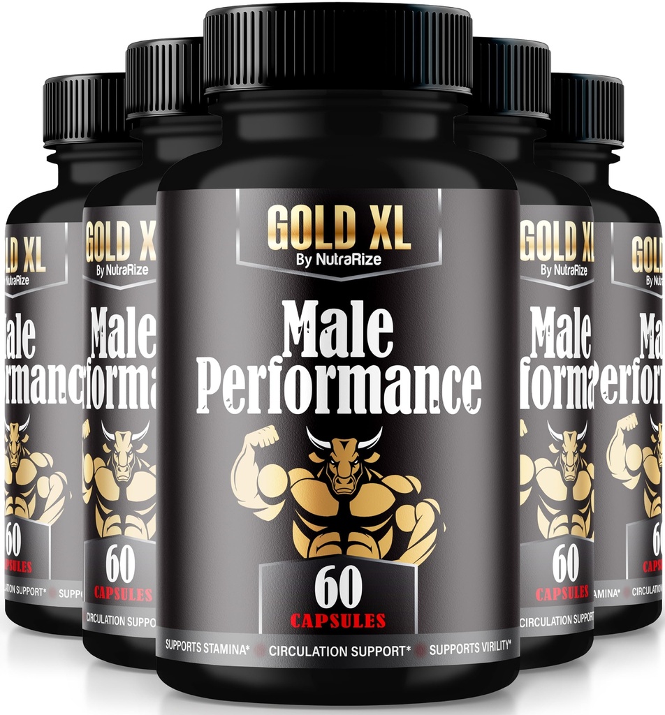 (5 Pack) Gold XL Capsules, Premium GoldXL Pills for Sustained Energy Levels, All-Natural Supplement for Men to Support Performance, Stamina & Overall Health, Official Pastillas Review (300 Capsules)