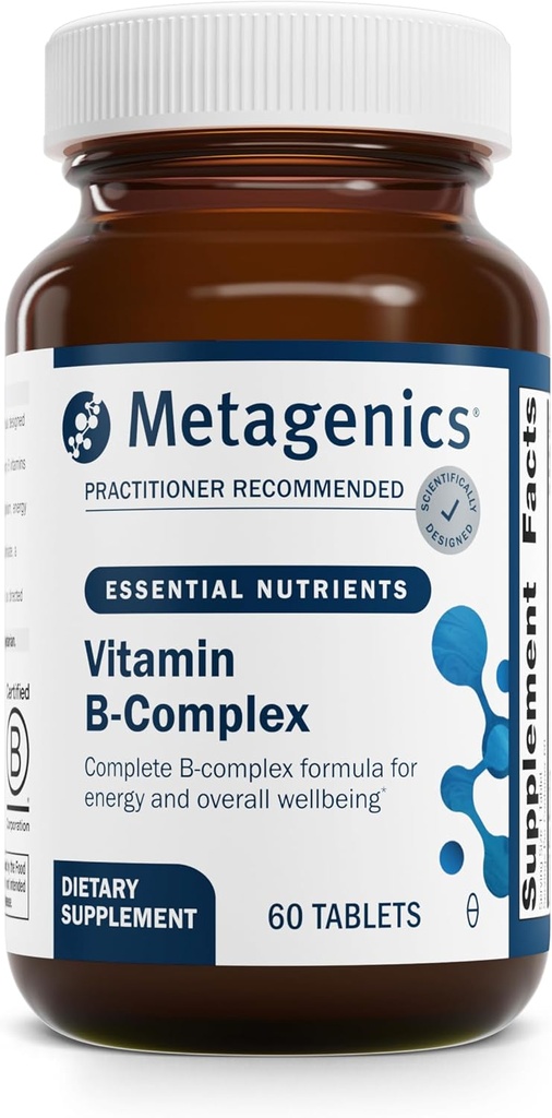 Metagenics Vitamine B-complex - actieve B6 & B12-vitaminen met folaat - ondersteunt energiemetabolisme, stressrespons, homocysteïnebalans en zenuwstelselgezondheid - vegetarisch en glutenvrij - 60 tabletten