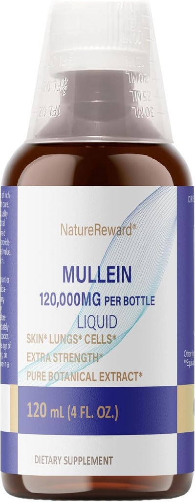 Mullein Liquid,Dýchacia zdravotná podpora - ako kvapalina, Tinture, Tea - 4 fl oz