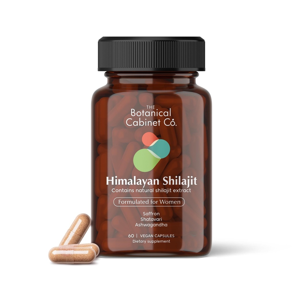 Shilajit for Women, 800mg with 70% Fulvic Acid, Natural Extract, Lab Tested, with Shatavari and Saffron, No Artificial Preservatives, Non-GMO, 60 Capsules
