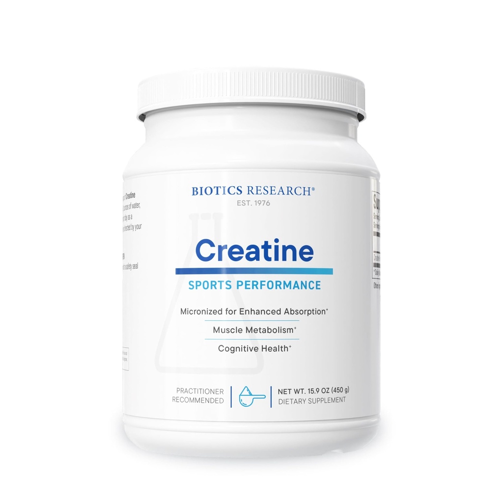 BIOTICS RESEARCH Creatine – 5g Micronized Creatine Monohydrate – Supports Muscle Strength, Performance, Recovery, Cognitive Function & Healthy Aging – Easily Mixable, Pure & Unflavored
