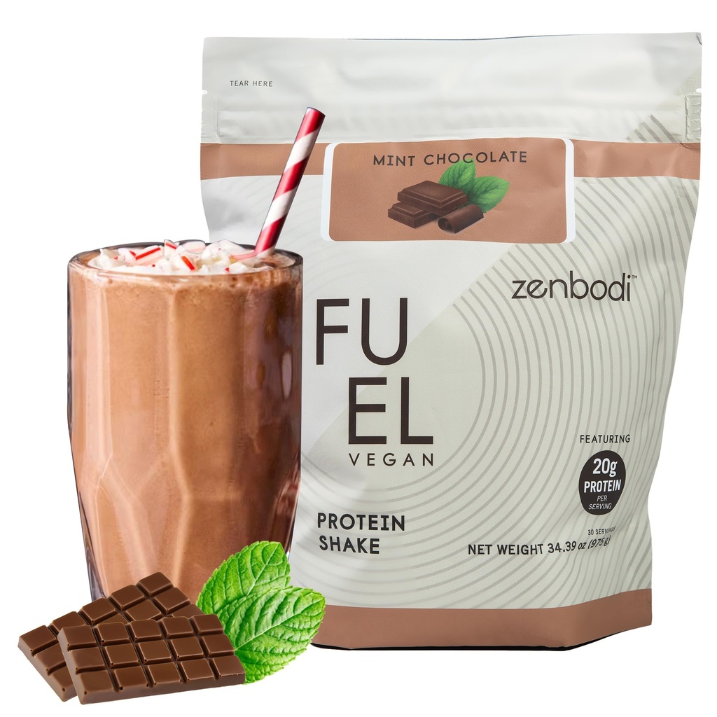 Fuel Vegan Protein Powder Mint Chocolate - 21g of Protein Each Serving, Delicious Plant-Based Blend for Muscle Growth, Crafted from Pea, with Vegan D3, No Artificial Flavors, Gluten-Free