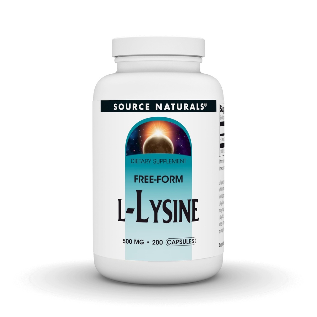Source Naturals L-Lysine Free Form -Amino Acid Supplement Supports Energy Formation & Collagen - 200 Capsules
