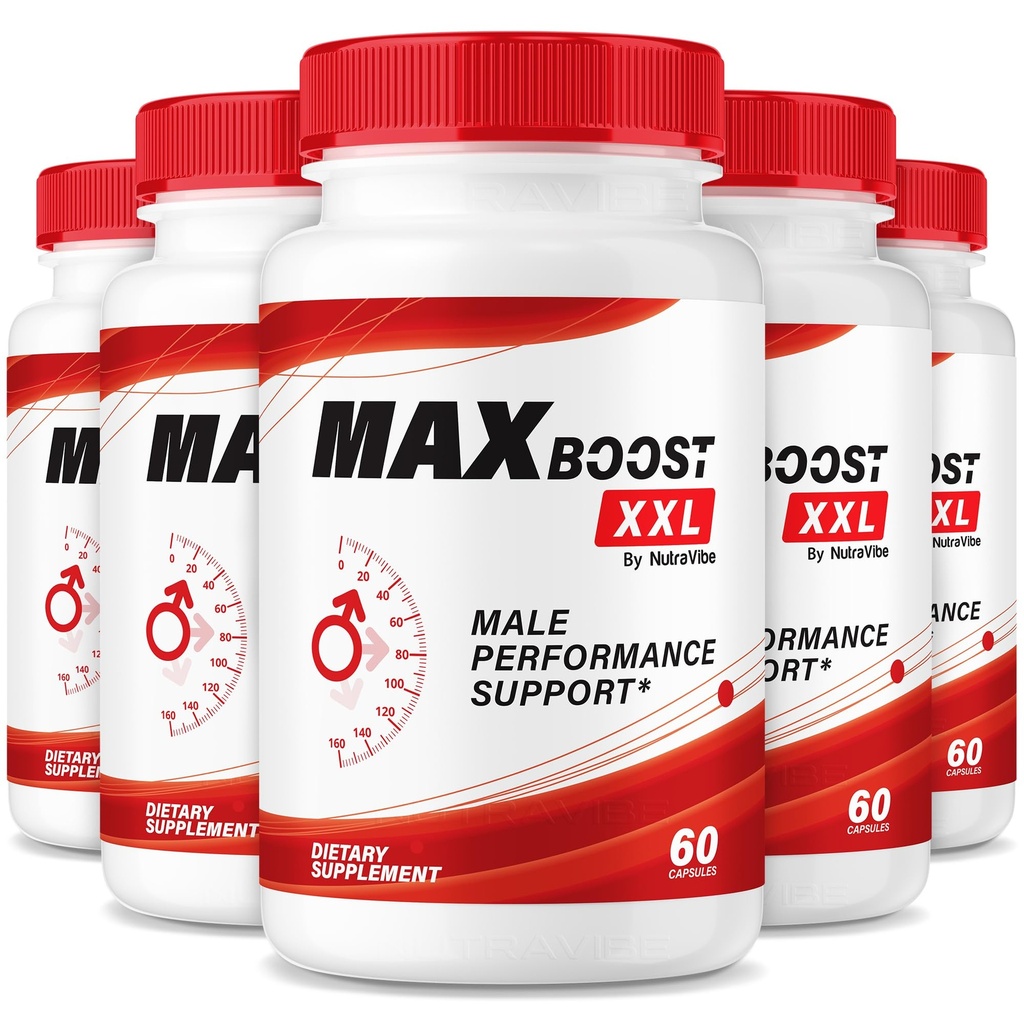 (5 Pack) Max Boost XXL Capsules – Official Max Boost XXL Men’s Daily Support with Clean, Potent Blend to Help Maintain Stamina, Energy & Performance | Just 2 Easy-to-Take Pills Everyday (300 Capsules)