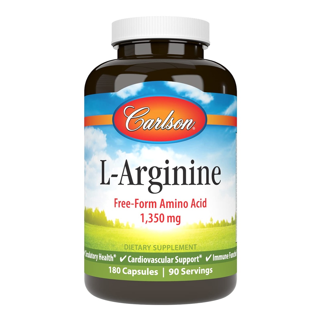 Carlson - L-Arginine, 675 mg, Circulatory Health, Support, 180 Capsules